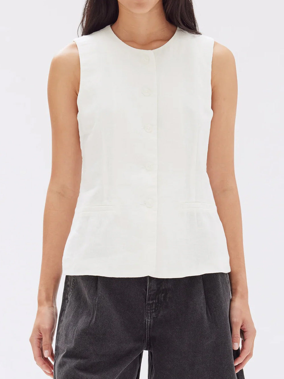 ASSEMBLY LABEL CALLA LINEN TOP