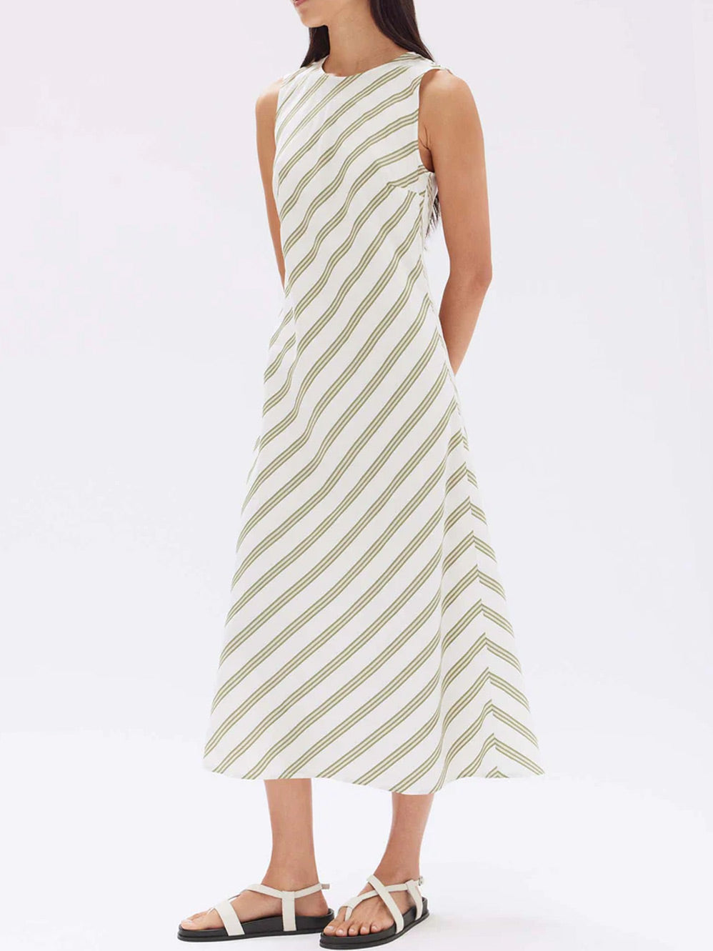 ASSEMBLY LABEL ISOLA STRIPE MIDI DRESS