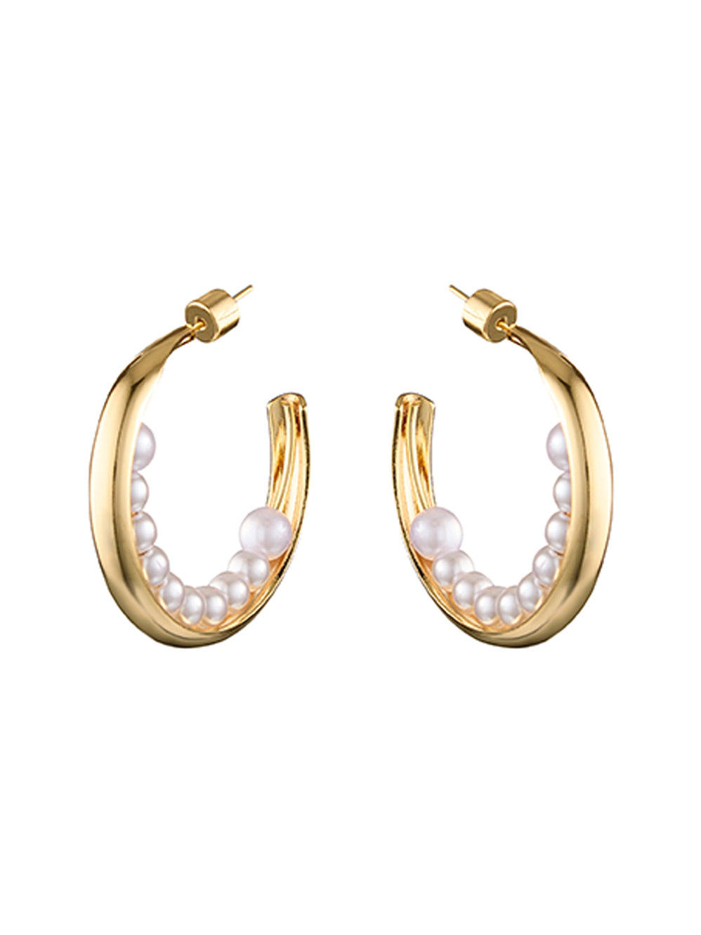 BLING BAR LUNA PEARL HOOPS