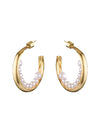 BLING BAR LUNA PEARL HOOPS