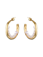 BLING BAR LUNA PEARL HOOPS