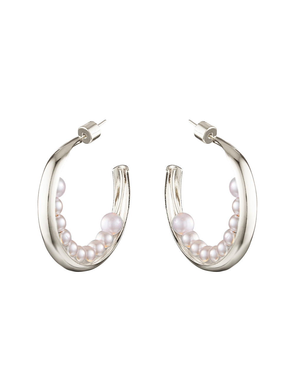 BLING BAR LUNA PEARL HOOPS