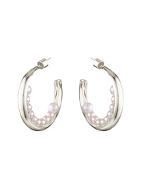 BLING BAR LUNA PEARL HOOPS