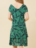 BOTTEGA MODA LEAF PRINT DRESS