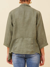 BOTTEGA MODA 3/4 SLEEVE LINEN CARDI