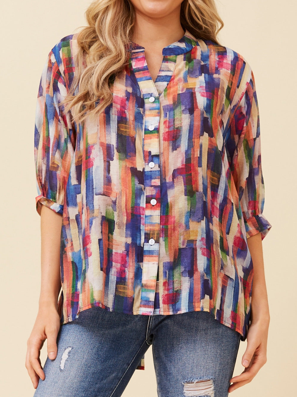 CAROLINE K MORGAN SHIRT WITH BACK BUTTONS