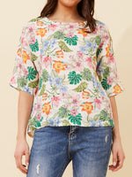 BOTTEGA MODA SHORT SLEEVE FLORAL TOP