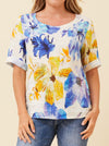 BOTTEGA MODA SHORT SLEEVE PRINTED TOP