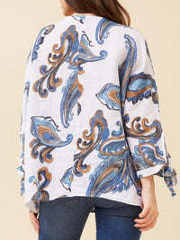 BOTTEGA MODA 3/4 SLEEVE PAISLEY PRINT TOP