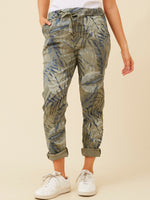 BOTTEGA MODA CROP PRINTED PANTS