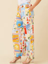 CAROLINE K MORGAN PRINT WIDE LEG PANT