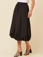 CAROLINE K MORGAN BALLOON HEM MIDI SKIRT