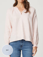 ENNI LINEN PUFF SLEEVE BLOUSE