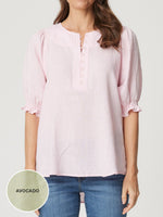 ENNI LINEN BUTTON FRONT TOP