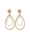 GxG COLLECTIVE MARINA TWO-TONE TEADROP EARRINGS