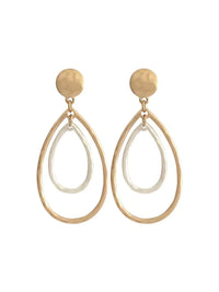 GxG COLLECTIVE MARINA TWO-TONE TEADROP EARRINGS