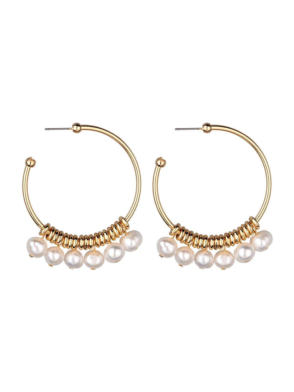 GxG COLLECTIVE PIA LAURA FRESHWATER PEARL HOOP EARRINGS