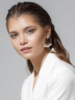 GxG COLLECTIVE PIA LAURA FRESHWATER PEARL HOOP EARRINGS