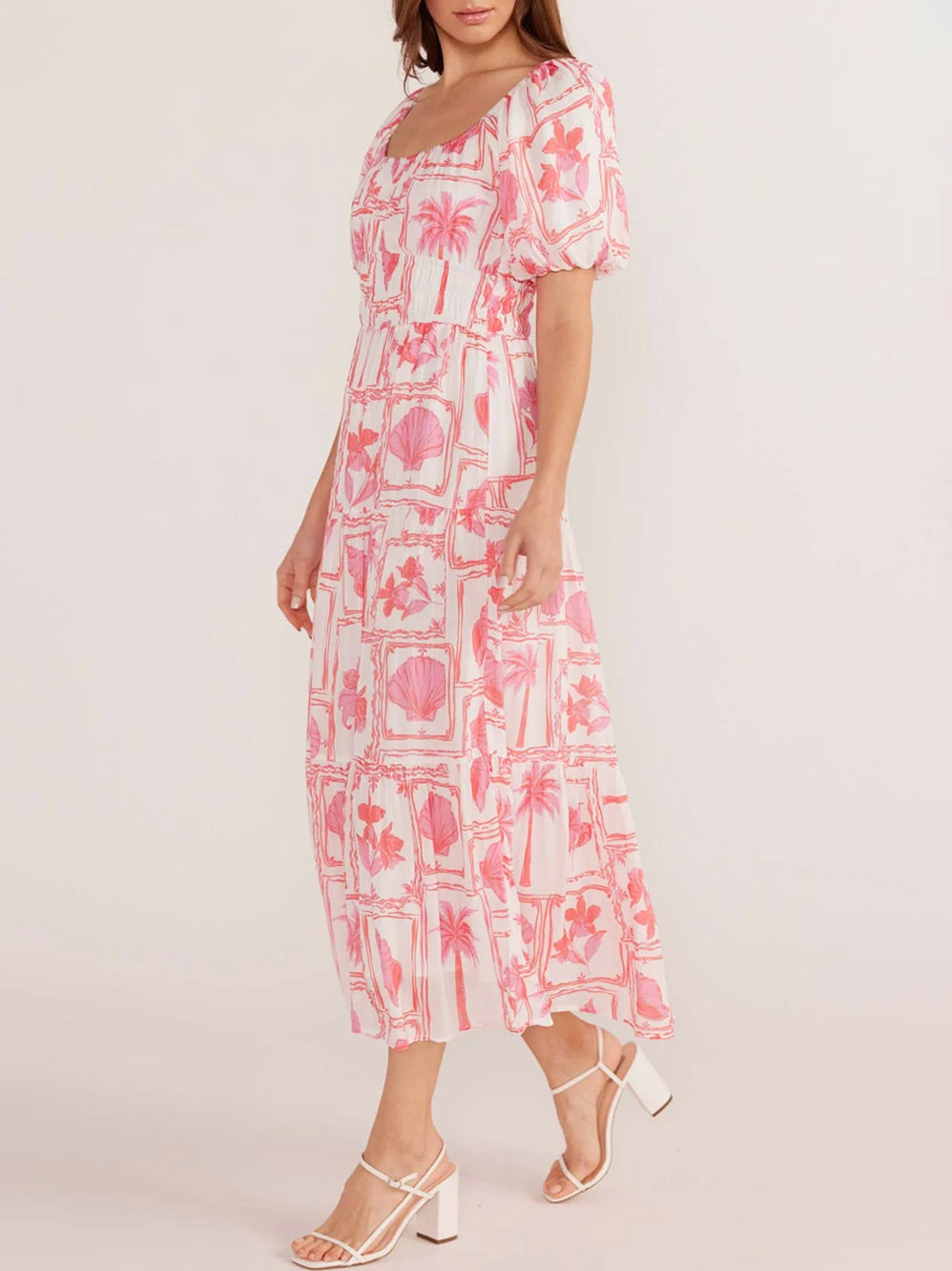 MINKPINK BRIA PUFF SLEEVE MIDI DRESS