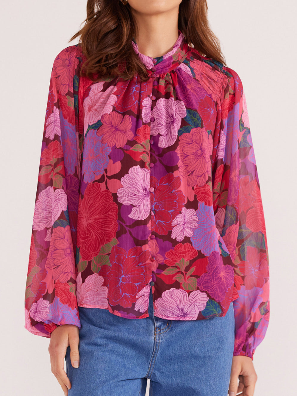 MINKPINK LEXI LONG SLEEVE BLOUSE