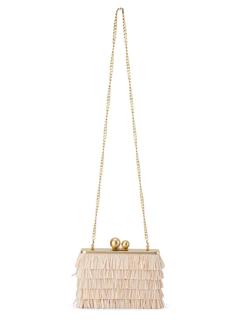 OLGA BERG CARLITA FRINGE CLUTCH