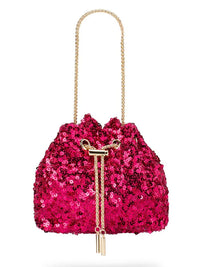 OLGA BERG ILANA SEQUIN DRAWSTRING BAG