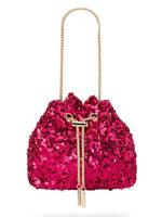 OLGA BERG ILANA SEQUIN DRAWSTRING BAG