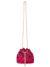 OLGA BERG ILANA SEQUIN DRAWSTRING BAG