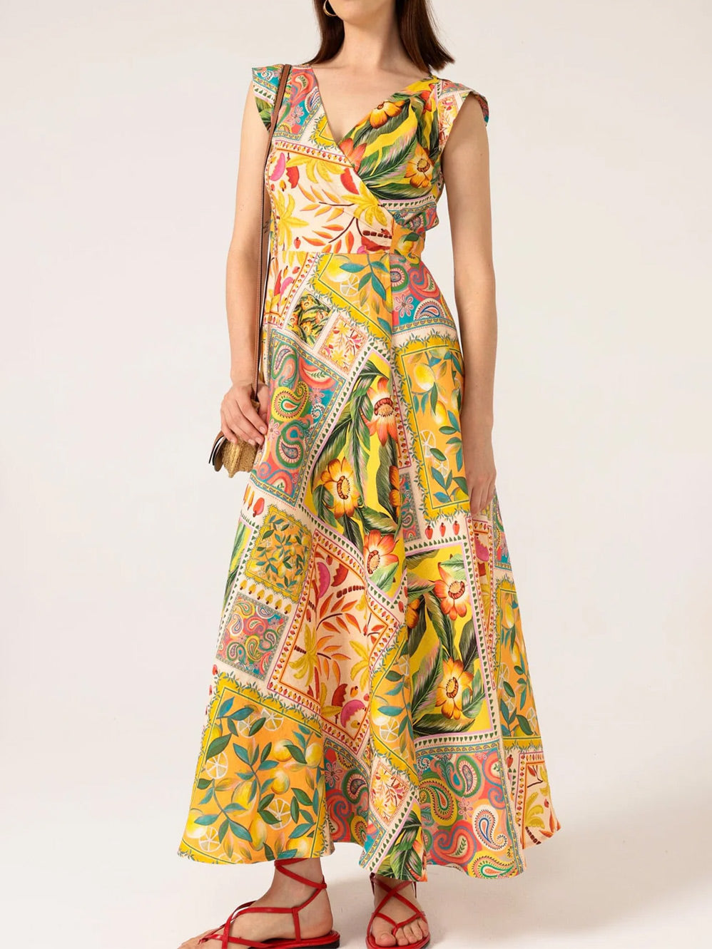 SACHA DRAKE CANARY MAXI WRAP DRESS