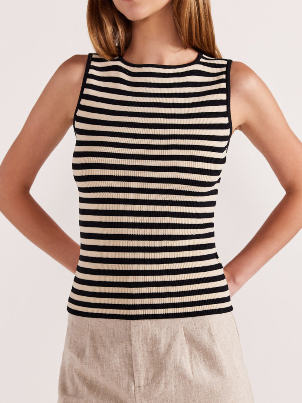 STAPLE THE LABEL MIA STRIPE KNIT TANK