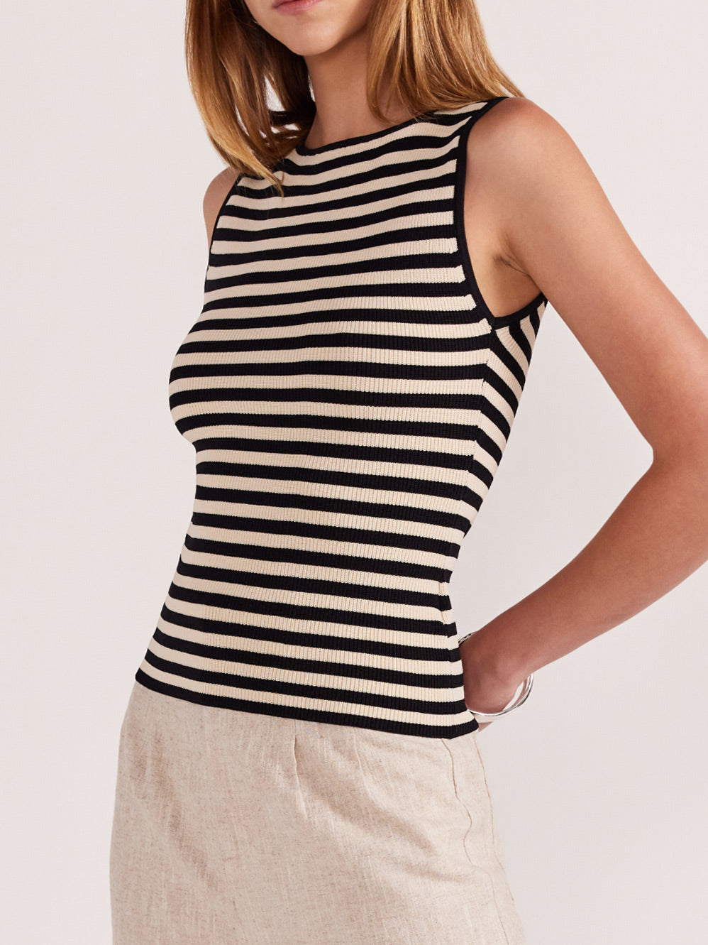 STAPLE THE LABEL MIA STRIPE KNIT TANK