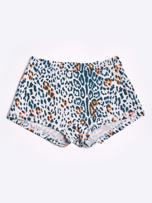 Leopard Print Boyleg Swim Shorts
