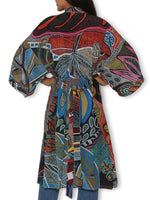 THE ARTISTS LABEL ABUNDANCE OF THE BUSH LONG SILK KIMONO