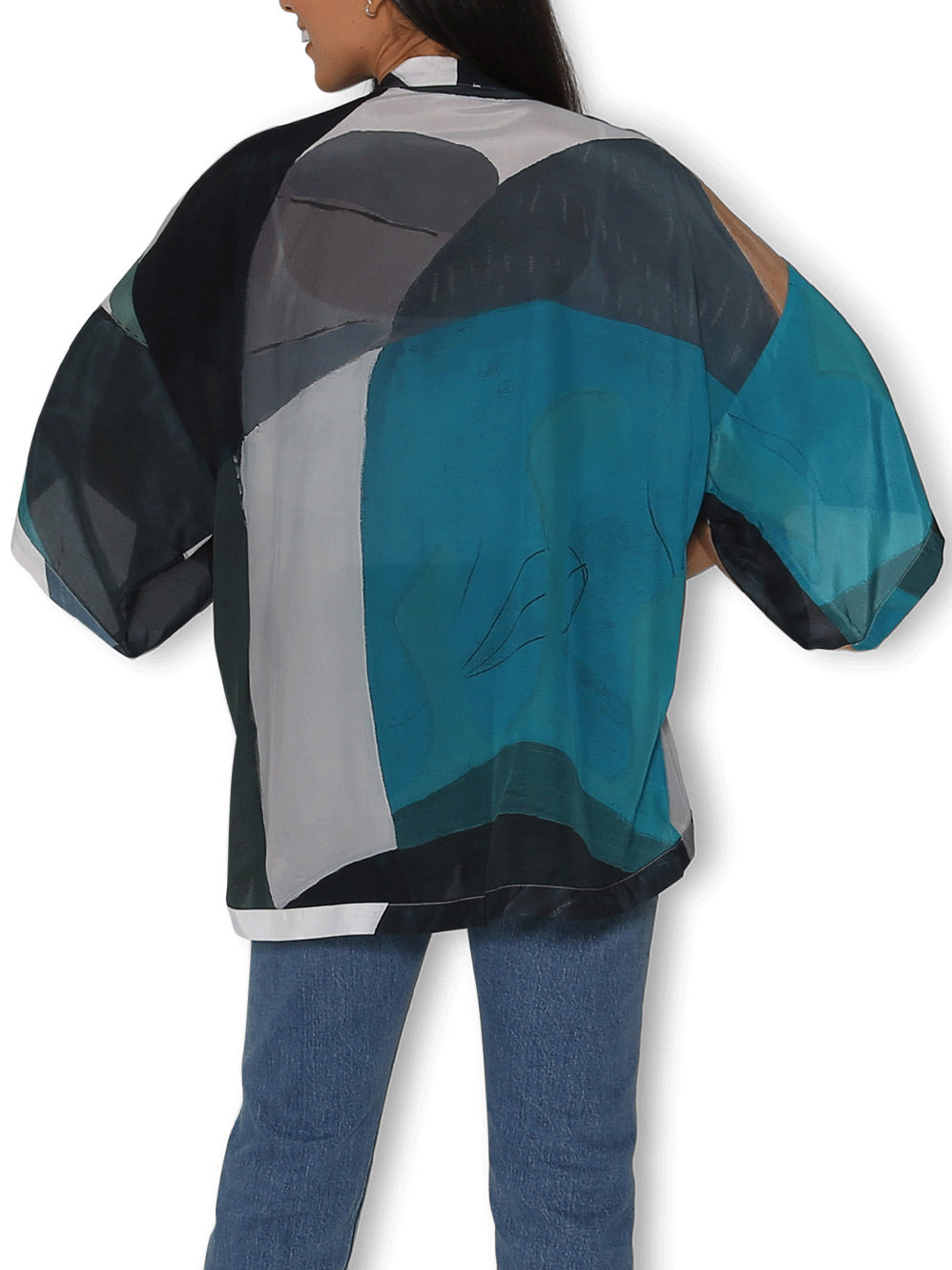 THE ARTISTS LABEL MOON TIDE LIGHT SILK KIMONO