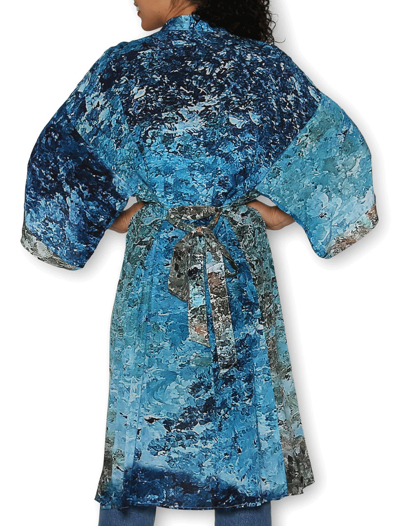 THE ARTISTS LABEL CINQUE TERRE DREAMING LONG SILK KIMONO