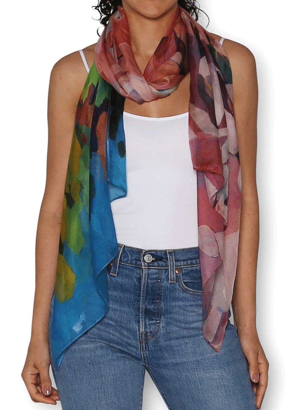 THE ARTISTS LABEL PINK GRANITE SILK SCARF