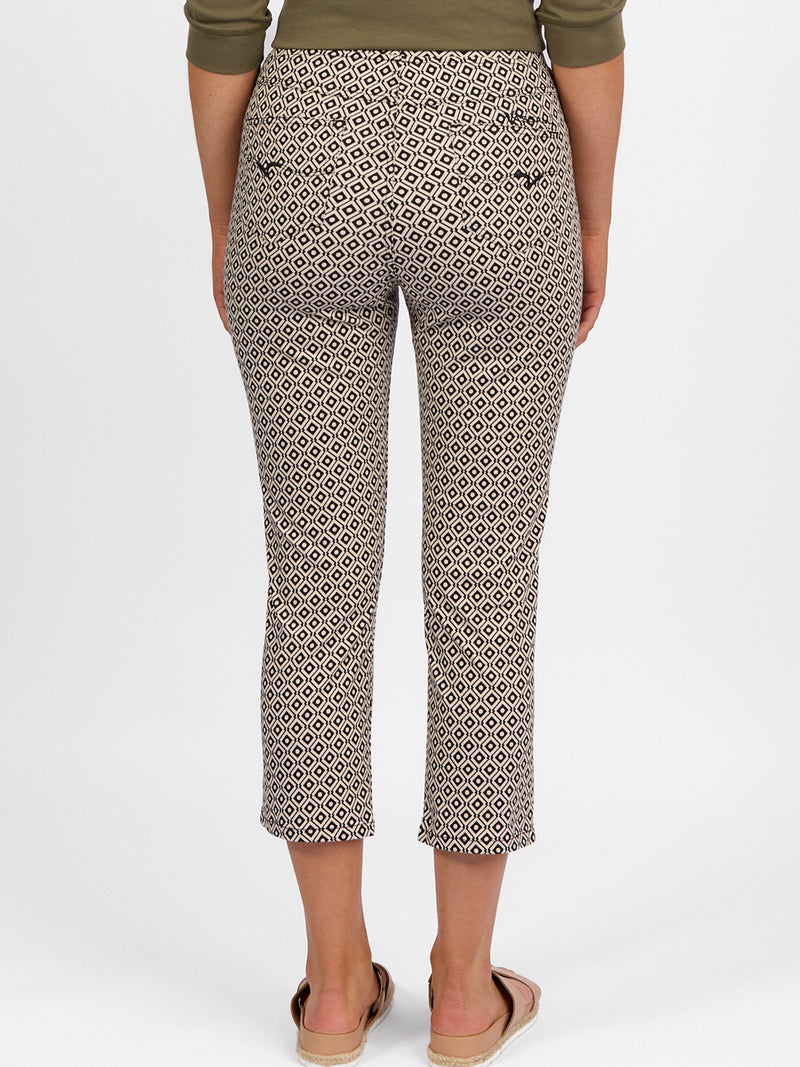 VASSALLI PRINTED SLIM LEG 7/8 LENGTH LIGHTWEIGHT PANT