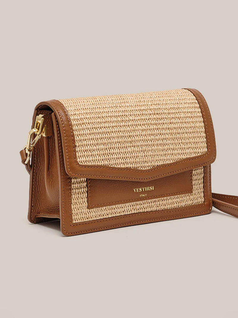 VESTIRSI AMELIA RAFFIA CROSSBODY BAG