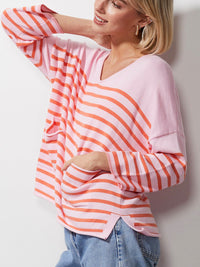 ZAKET & PLOVER BRENTON STRIPE V JUMPER